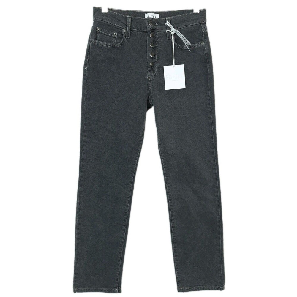 Pistola Womens 25 Charlie High Rise Straight Leg Jeans Gray Button Fly USA NEW